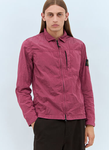 Stone Island Zip-Up Overshirt Pink sto0158031