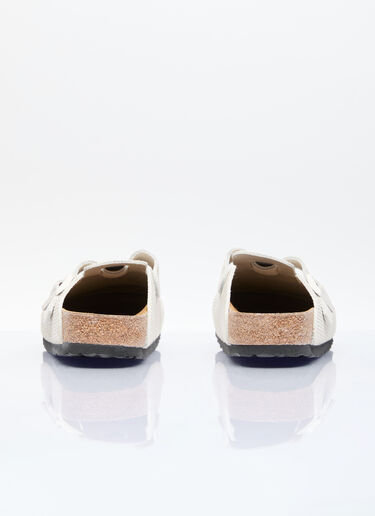Birkenstock Boston 压纹穆勒鞋  白色 brk0156004