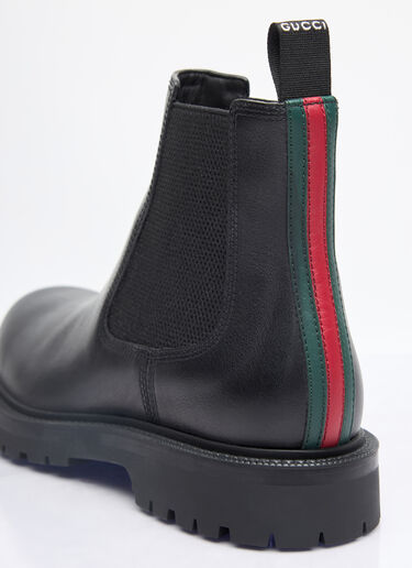 Gucci Web Chelsea Boots Black guc0157038