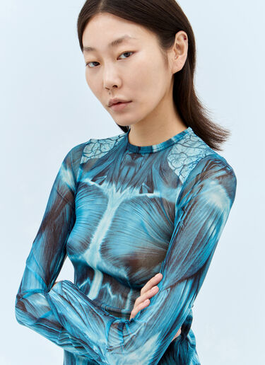 Jean Paul Gaultier Ecorche Mesh Top Blue jpg0258010