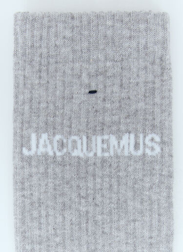 Jacquemus 레 쇼세트 로고 양말 그레이 jac0158032