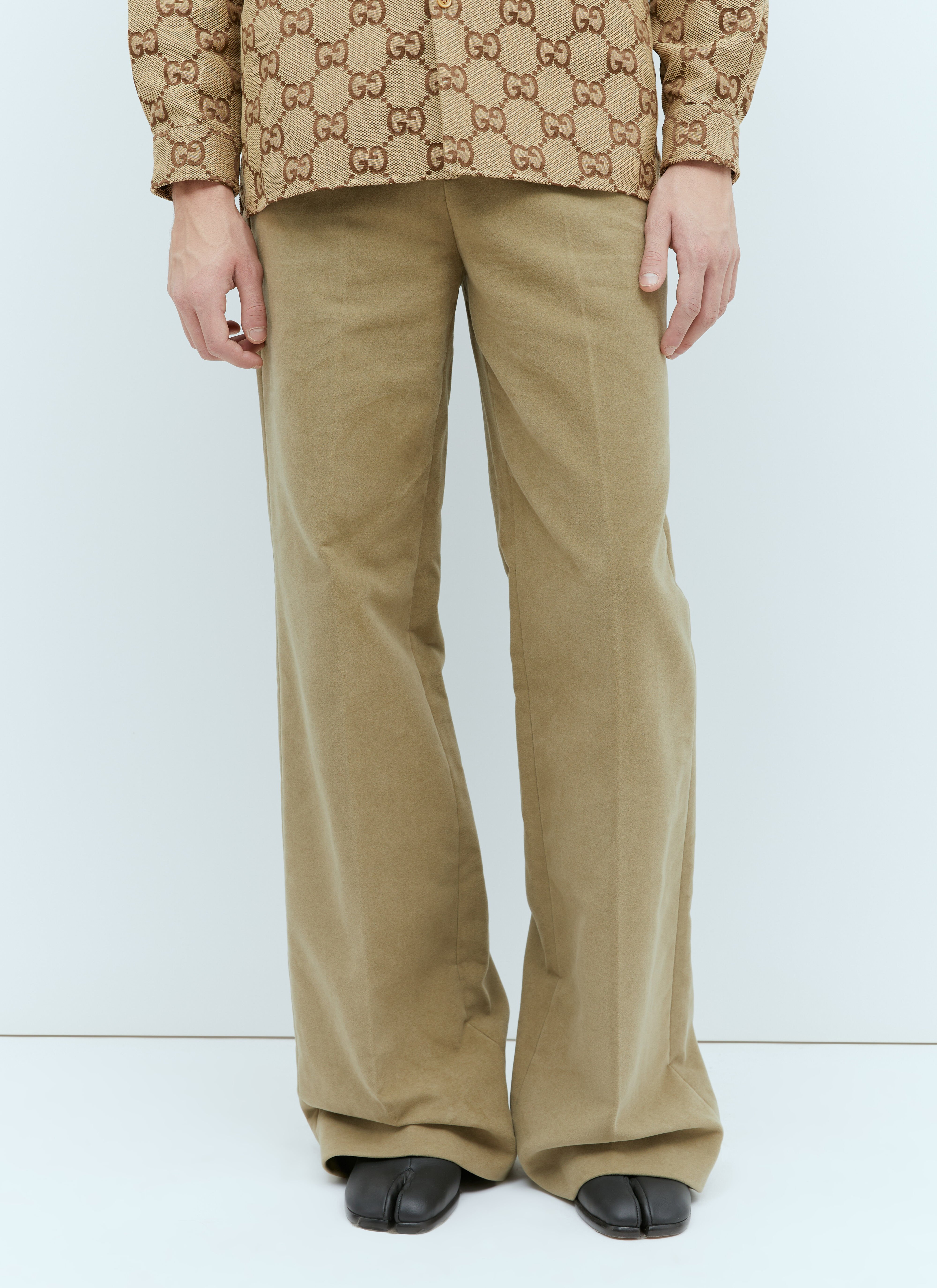 Wool jersey jogging pant with Web in blue | GUCCI® US