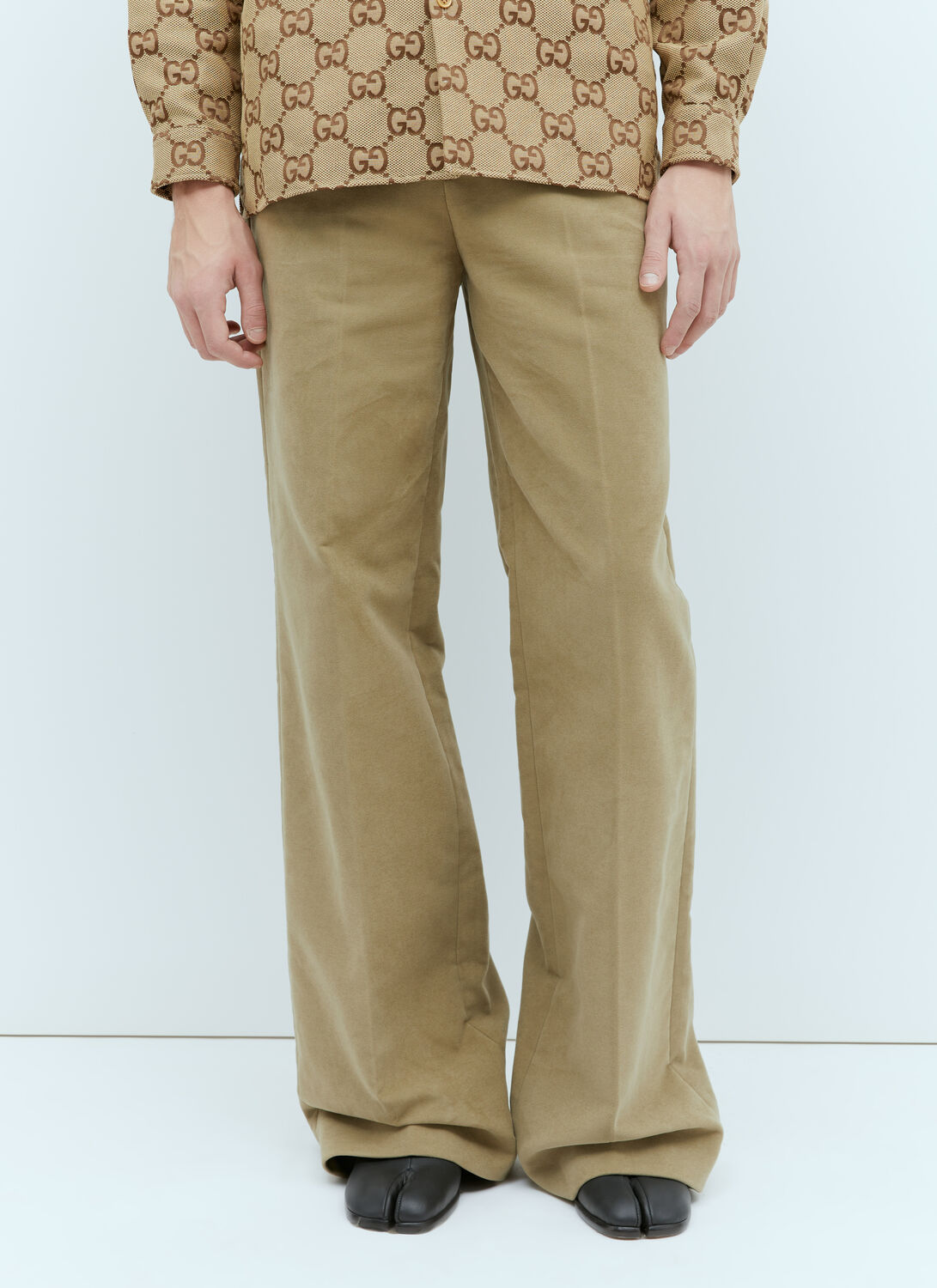 Gucci Velour Trousers In Khaki
