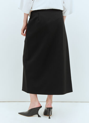 The Row Kavi Midi Skirt Black row0257002