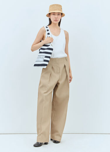 Jacquemus Pleated Pants Beige jac0258002