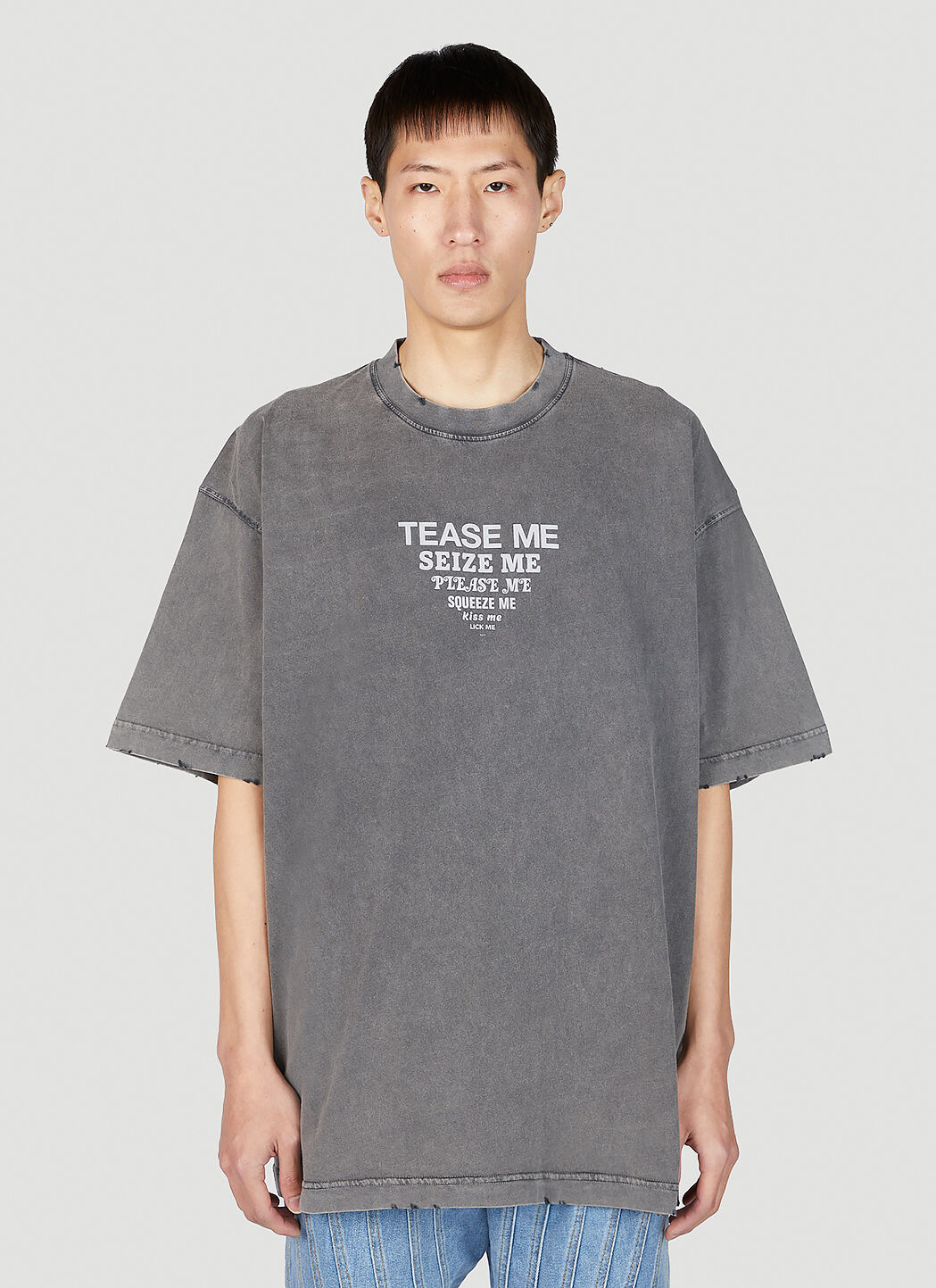 Vetements Tease Me Faded T-shirt In Grey | ModeSens