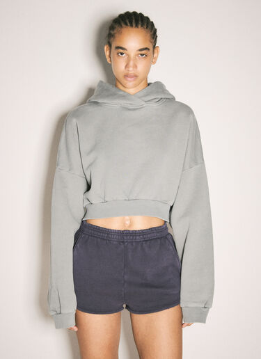 Entire Studios Cropped Heavy Hooded Sweatshirt Grey ent0257001