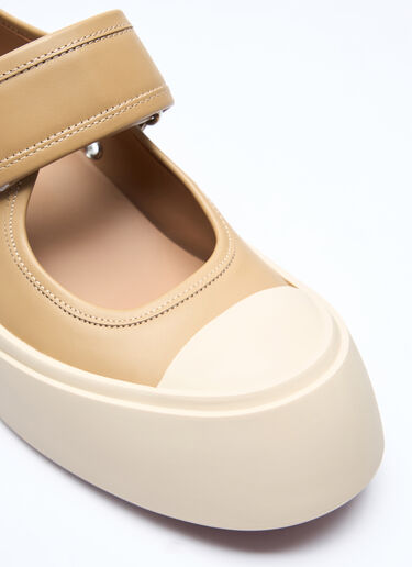 Marni Leather Mary Jane Shoes Beige mni0257022