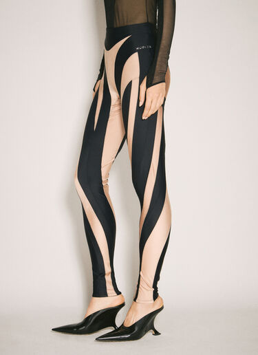 Mugler Bi-Colour Spiral Leggings Beige mug0255003