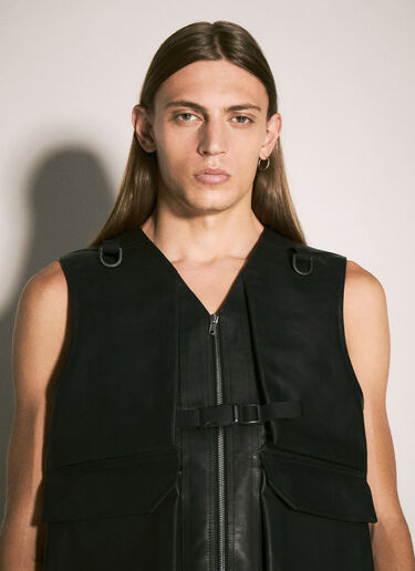 Rick Owens Utility Leather Vest Black ric0158001