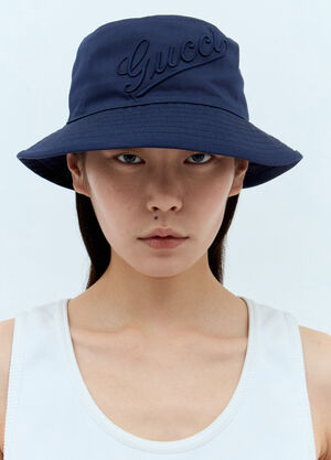 Gucci Logo Embroidery Bucket Hat Navy guc0257072