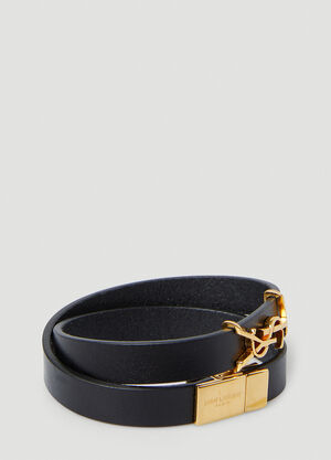 Saint Laurent Opyum Double Wrap Bracelet Black sla0257057