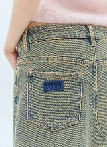 GANNI 오버다이드 데님 맥시 스커트  브라운 gan0257004