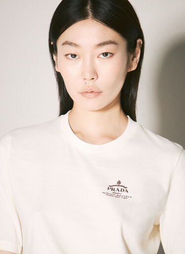 Prada Crop Logo Print T-Shirt White pra0258008