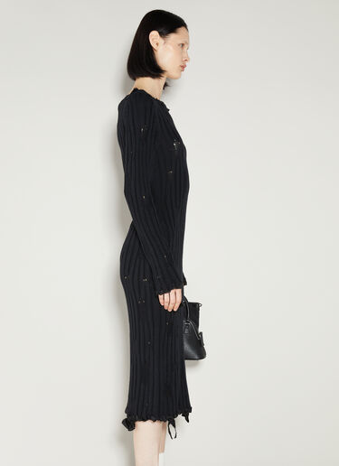 MM6 Maison Margiela Distressed Knit Dress Black mmm0254004