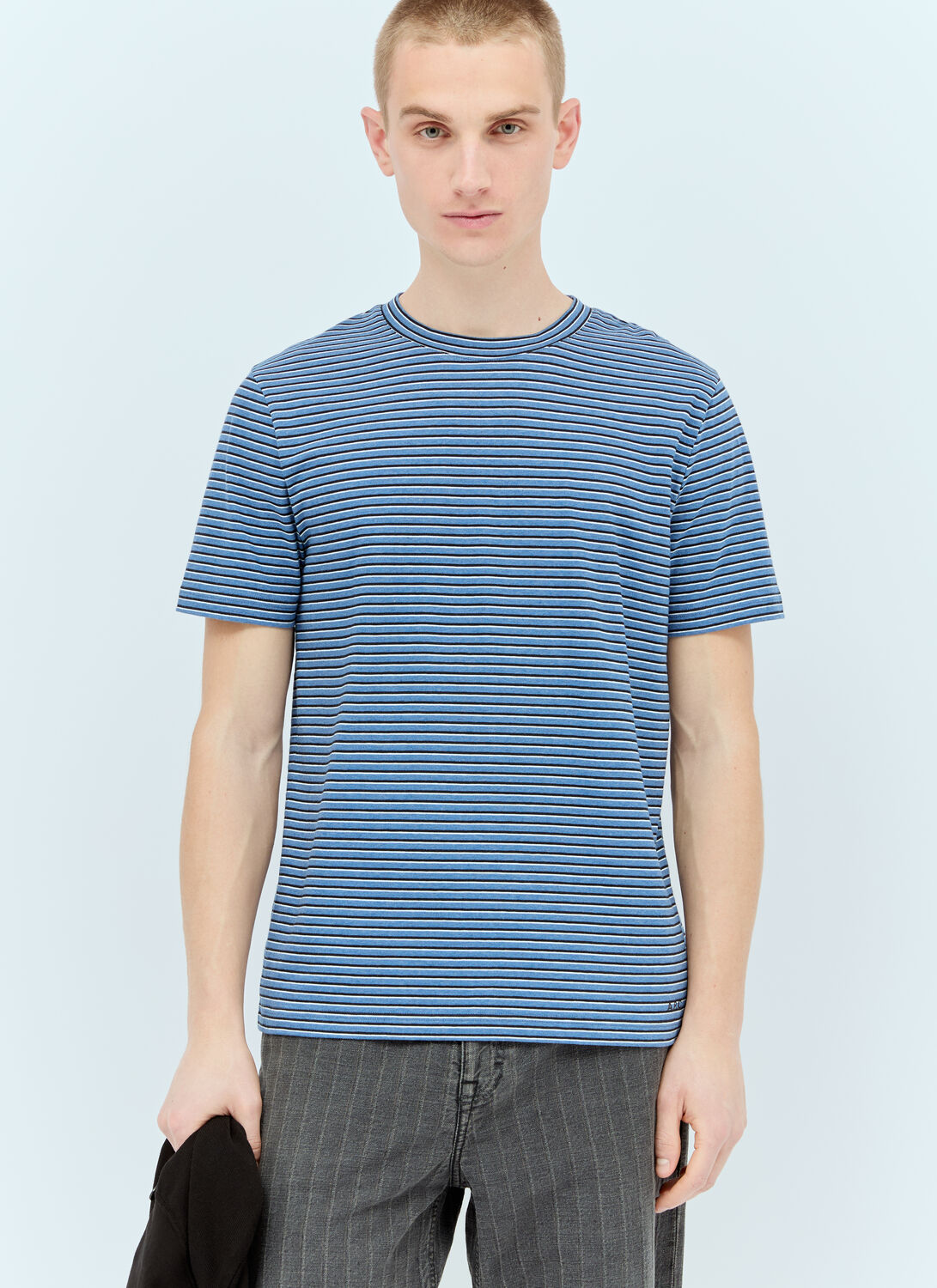 Shop Apc Striped T-shirt In Blue