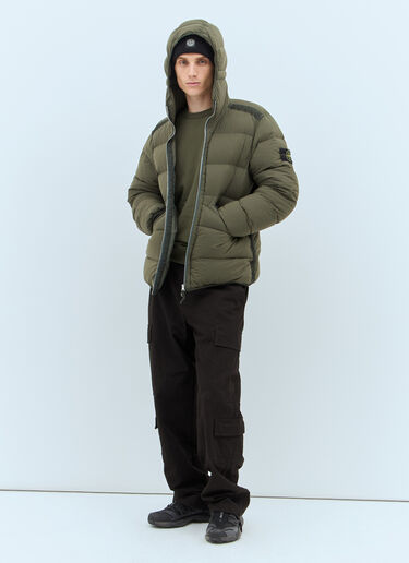 Stone Island Hooded Down Jacket Green sto0158019