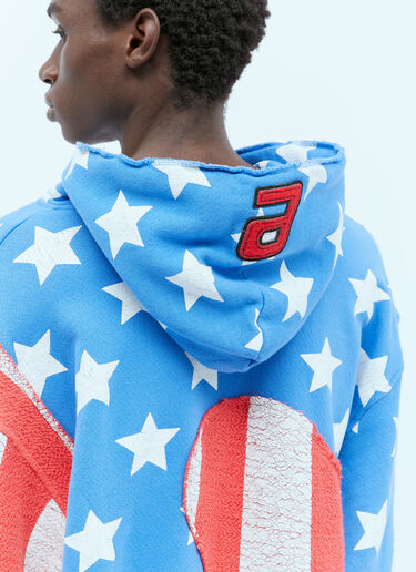 ERL Stars And Stripe Swirls Hooded Sweatshirt Blue erl0154011