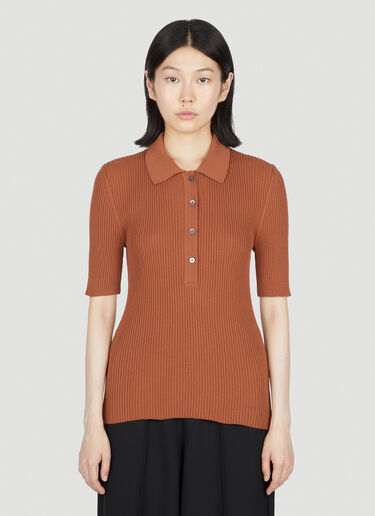 A.P.C. Danae Ribbed Polo Shirt Brown apc0253003