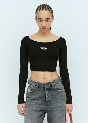 Diesel M-Vera-Ls Knit Crop Top Black dsl0257007