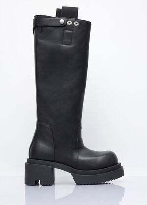 Miu Miu Knee-High Pull-On Begun Boots Black miu0258060