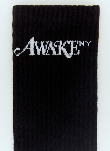 Awake NY Logo Jacquard Socks Black awk0156020