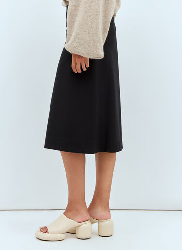 Jil Sander Wool Midi Skirt Black jil0257009