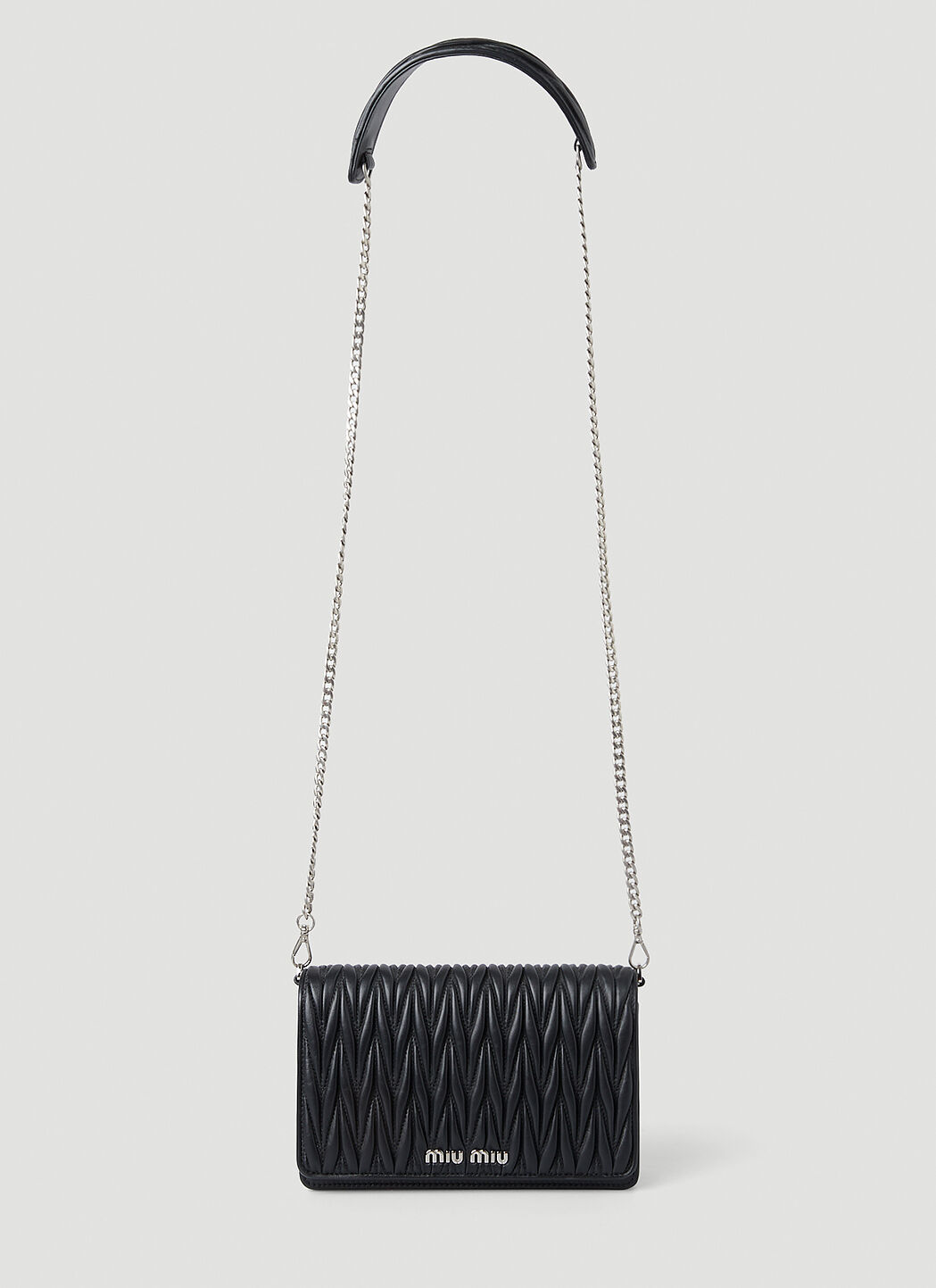 Miu Miu Matelassé Chain Strap Shoulder Bag in Black | LN-CC®