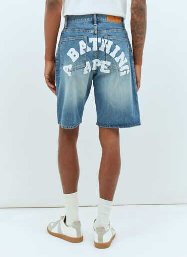 A BATHING APE® College Denim Shorts Blue aba0156008