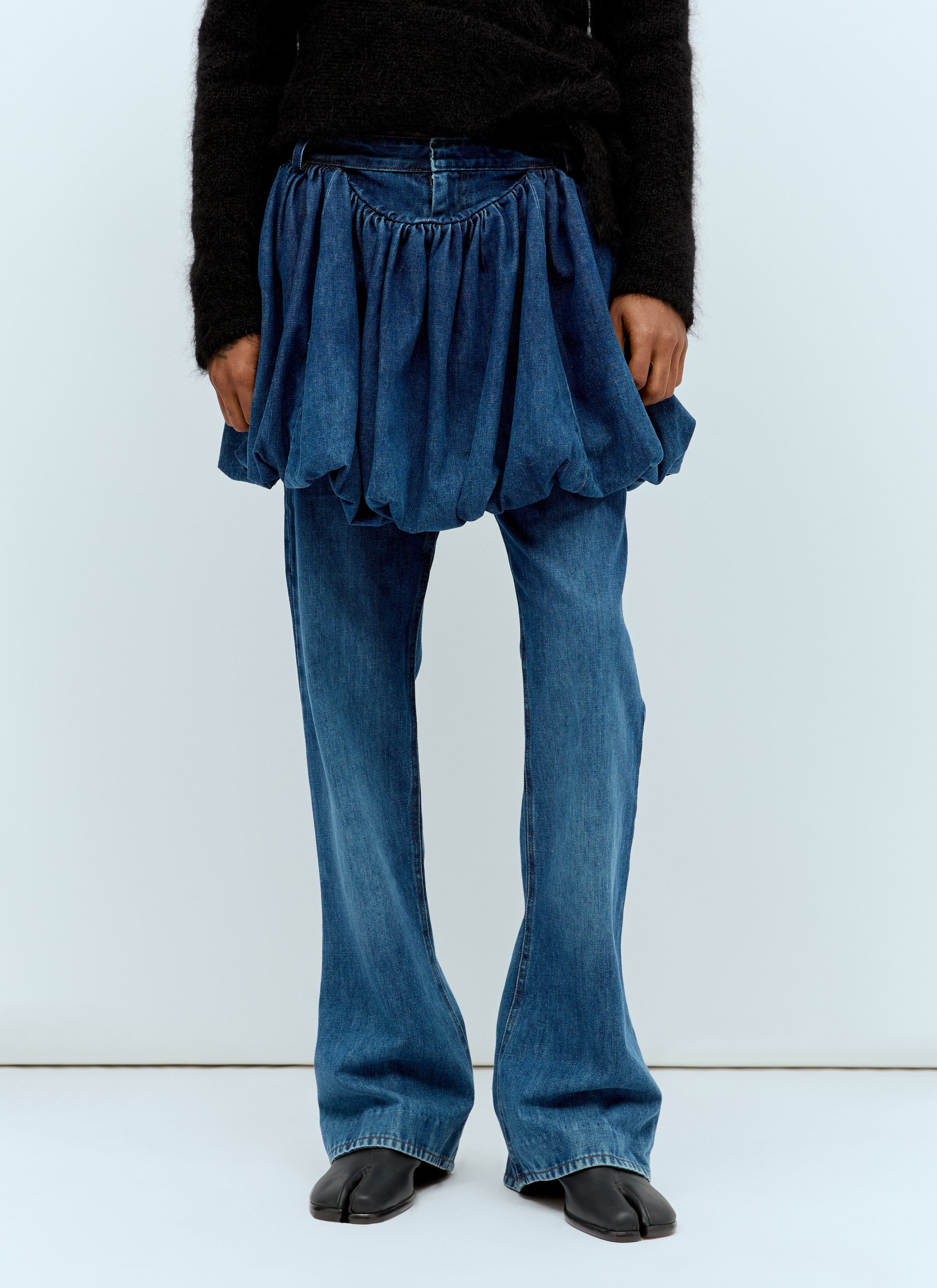 Miu Miu Puff Skirt Jeans Blue miu0355001