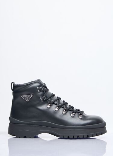 Prada Brixxen Lace-Up Boots Black pra0158016