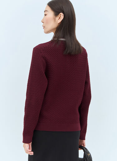 Miu Miu Cable Knit Polo Shirt Red miu0257003