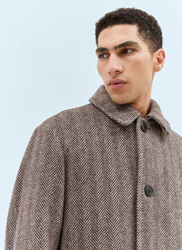 Dries Van Noten Rank Herringbone Coat Brown dvn0158001