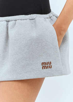Miu Miu Drawstring Mini Skirt Grey miu0258013