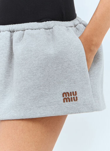 Miu Miu Drawstring Mini Skirt Grey miu0258009