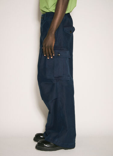 Marni Woven Cotton Cargo Pants Navy mni0157008