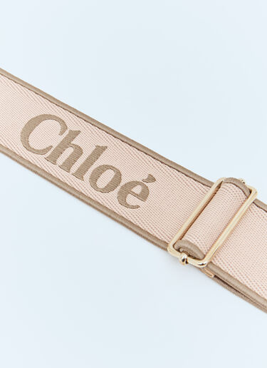 Chloé Logo Embroidery Canvas Strap Beige chl0257028