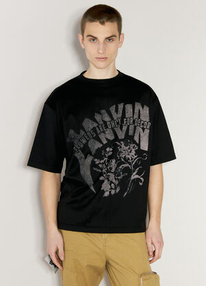 Lanvin Logo Print T-Shirt Brown lnv0157001