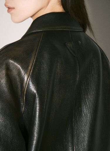 Prada Leather Blouson Jacket Black pra0258012