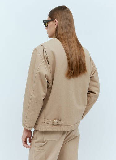 Miu Miu Garment-Dyed Gabardine Blouson Jacket Beige miu0155001