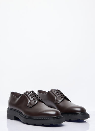 Prada Leather Lace-Up Shoes Brown pra0158015