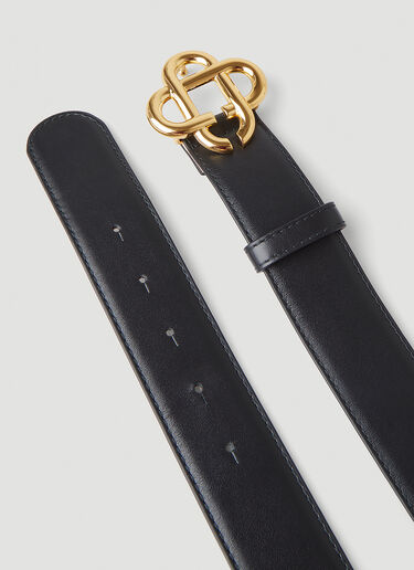 Casablanca CC Logo Leather Belt in Black