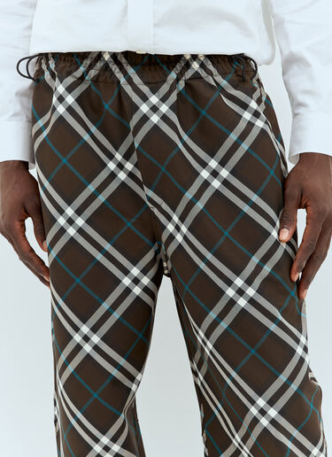 Burberry Check Twill Pants Grey bur0157008