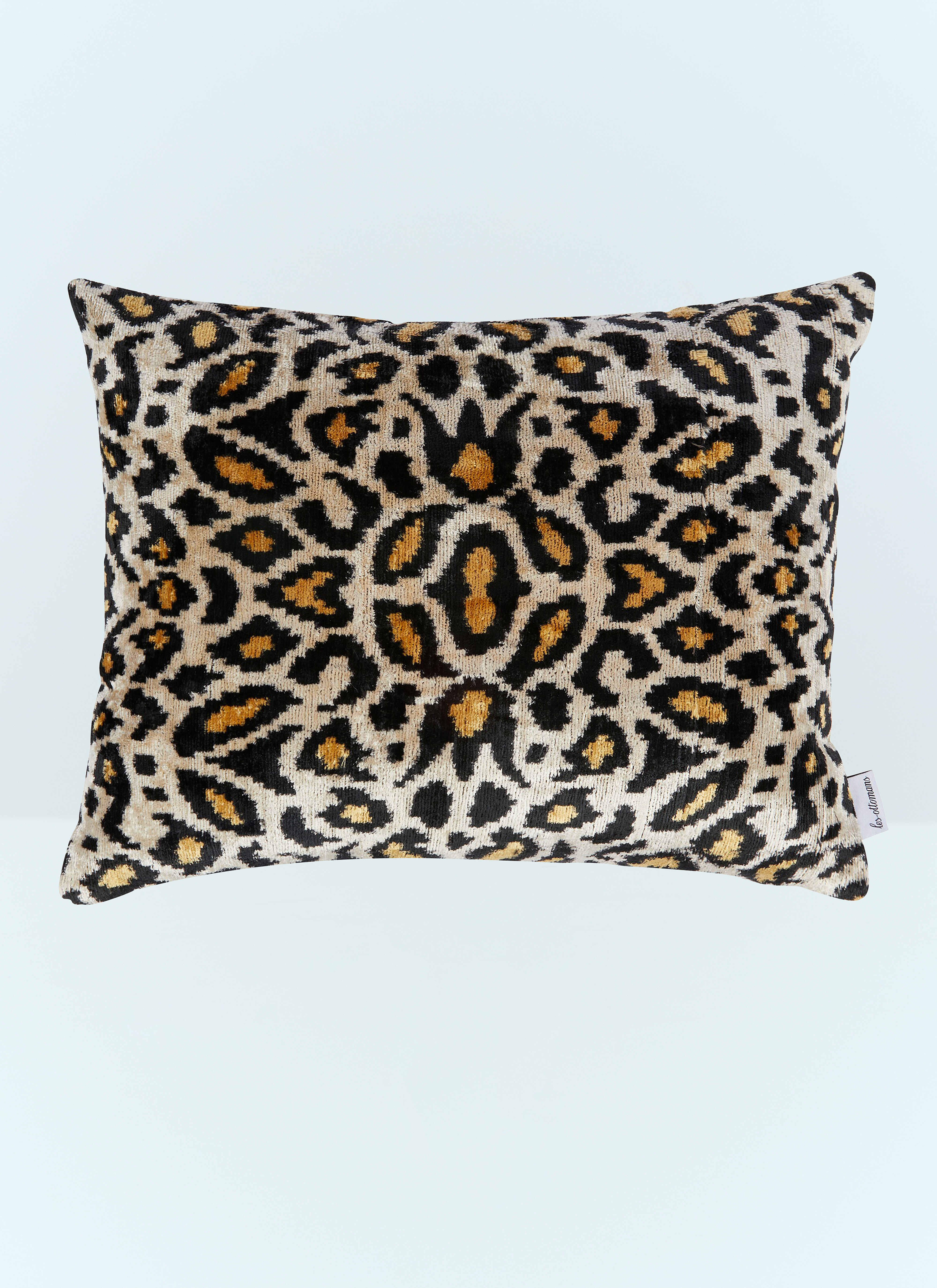 Seletti Leopard Print Velvet Cushion White wps0691119