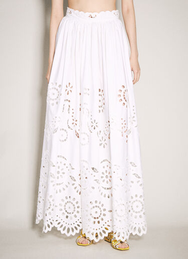 Dolce & Gabbana Poplin Maxi Skirt White dol0257003