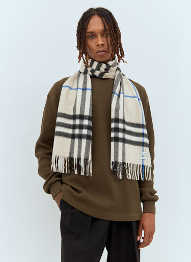 Burberry Giant Check Cashmere Scarf Beige bur0157032