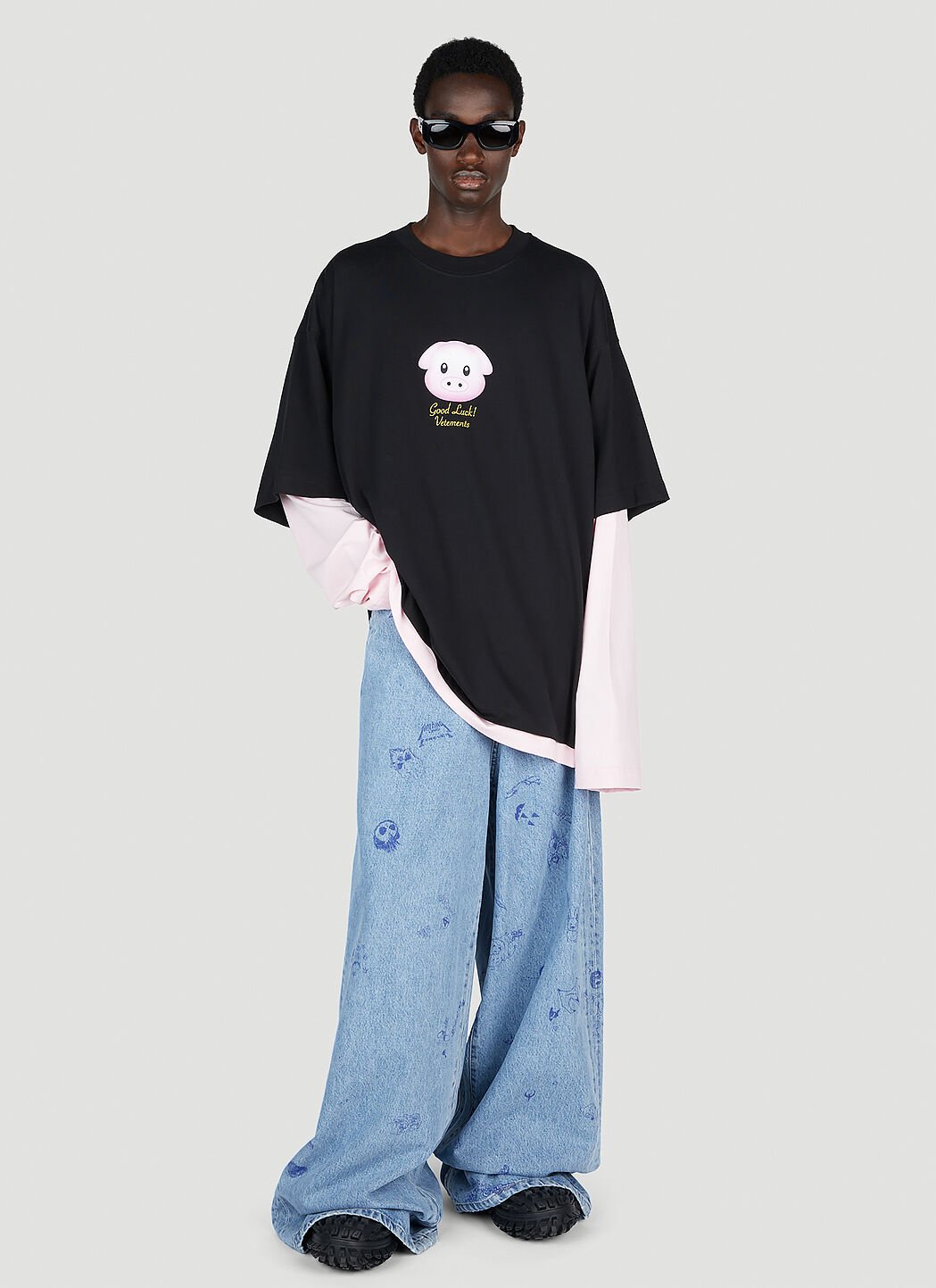 Vetements 18awラッキー ピッグ tシャツ-