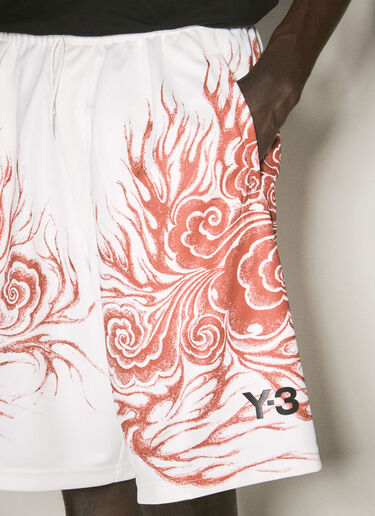 Y-3 JFA Logo Print Shorts White yjf0158007