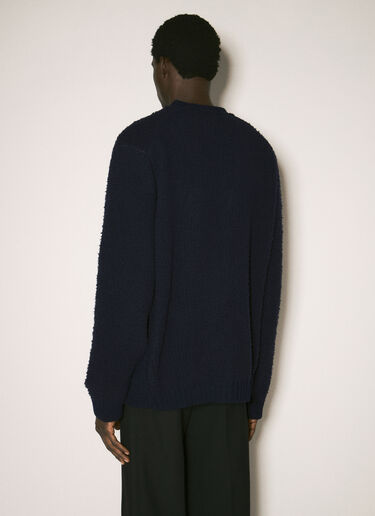 Yohji Yamamoto Textured Knit Cardigan Navy yoy0158008