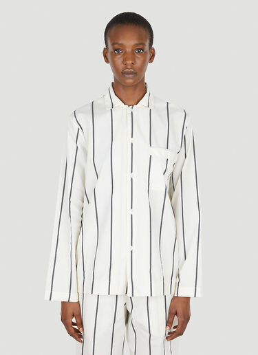 Tekla Striped Classic Pyjama Shirt White tek0351022